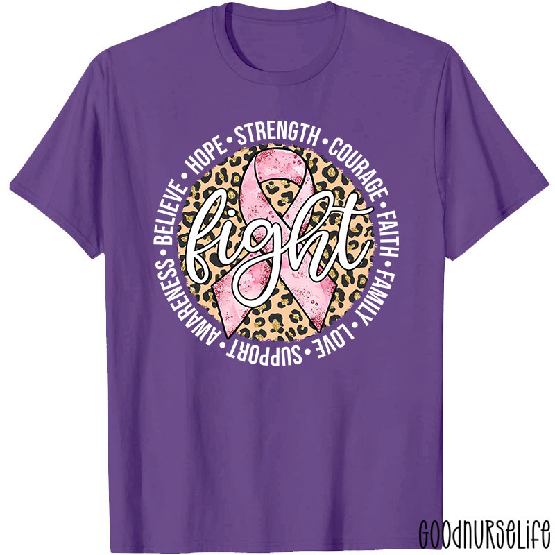 Pink Ribbon Fight Breast Cancer Nurse T-Shirt