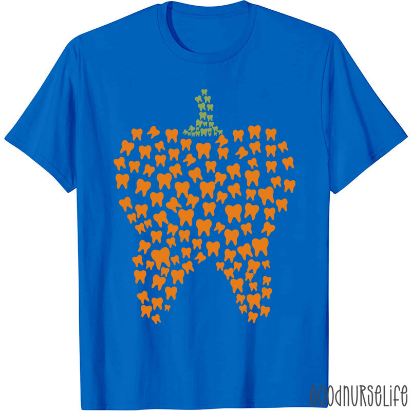 Halloween Pumpkin Typography Teeth T-Shirt