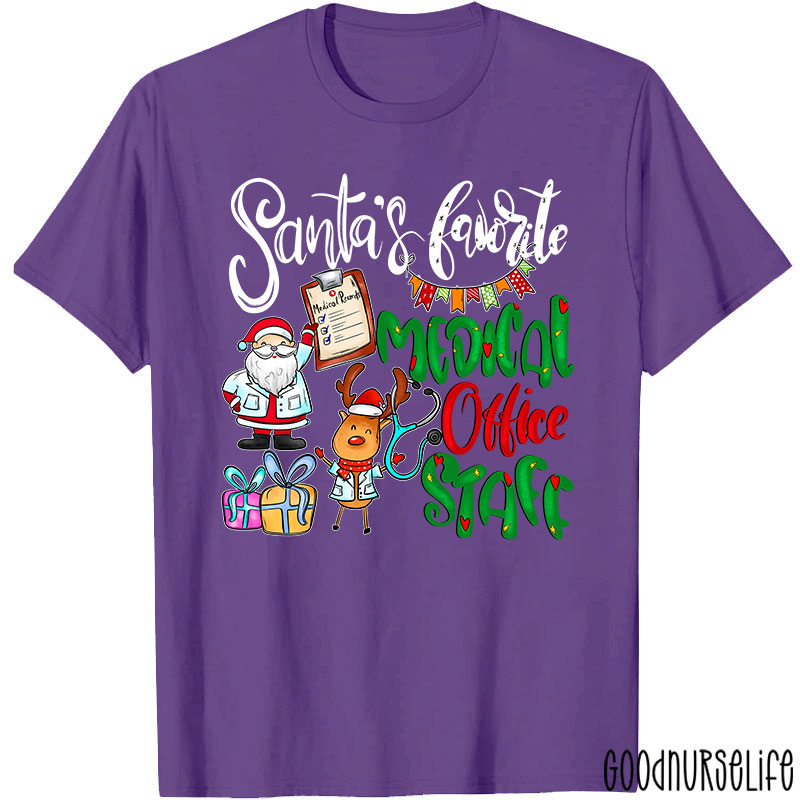Santa's Favorite Medical Office Staff Nurse T-Shirt