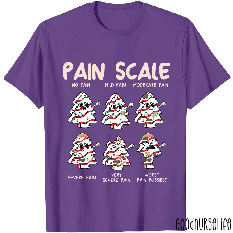 Funny Pain Scale Christmas Nurse T-shirt