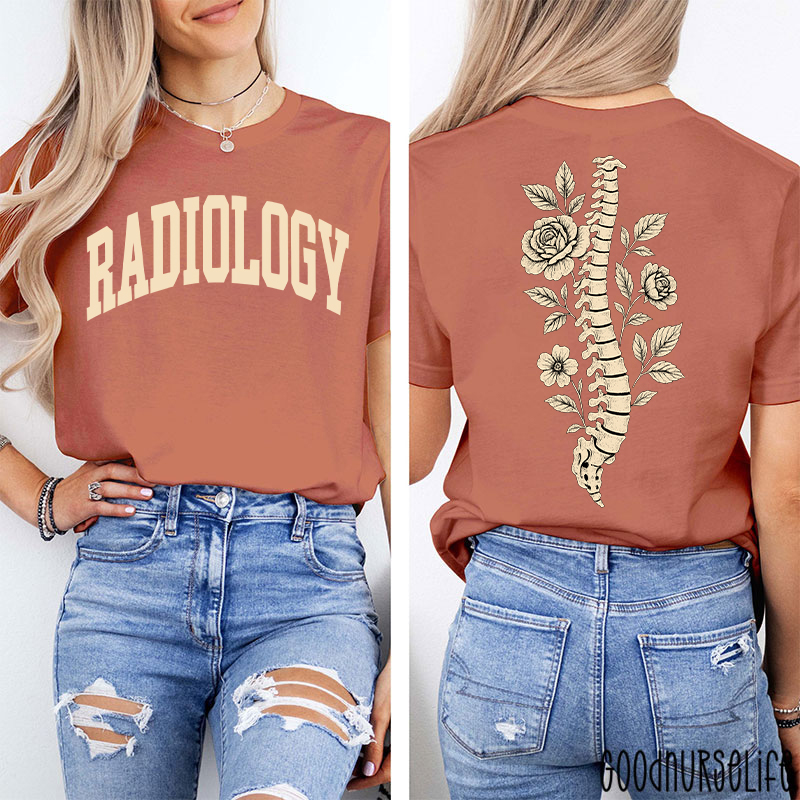 Radiology Floral Spine Two Sided T-Shirt