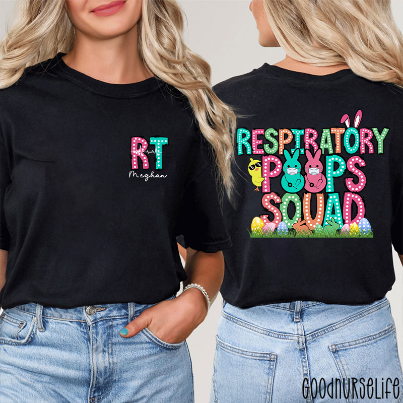 Personalized Easter Respiratory Therapist Two Sided T-Shirt