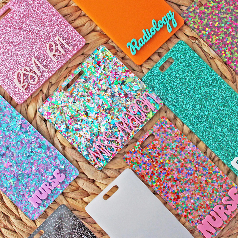 Personalized Glitter Badge Buddy