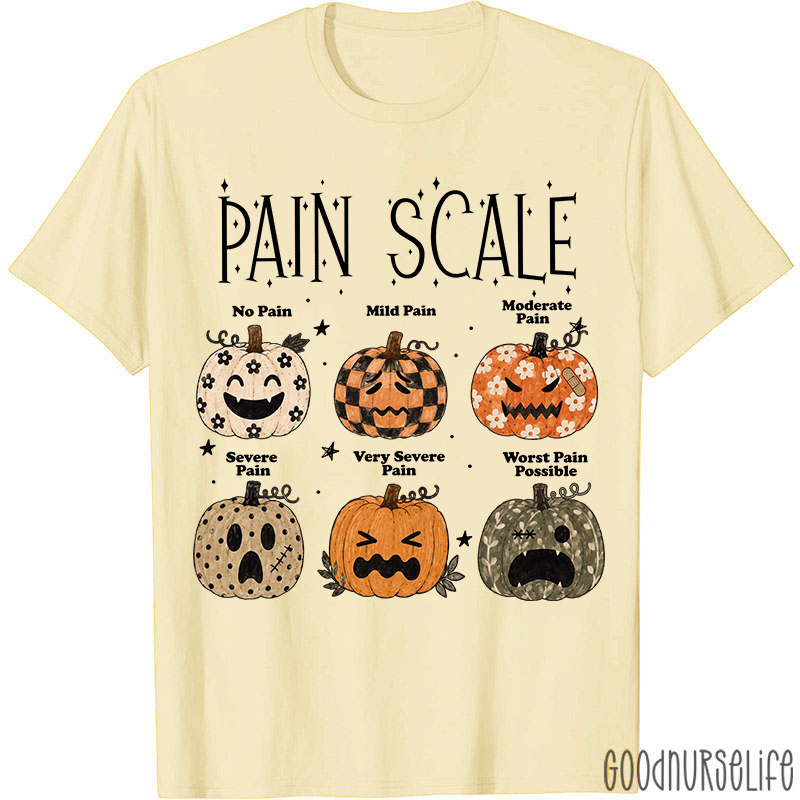 Halloween Pumpkin Pain Scale Nurse T-Shirt
