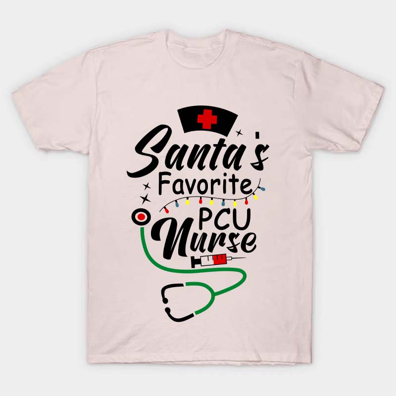 Personalized Santa's Favorite Nurse T-Shirt