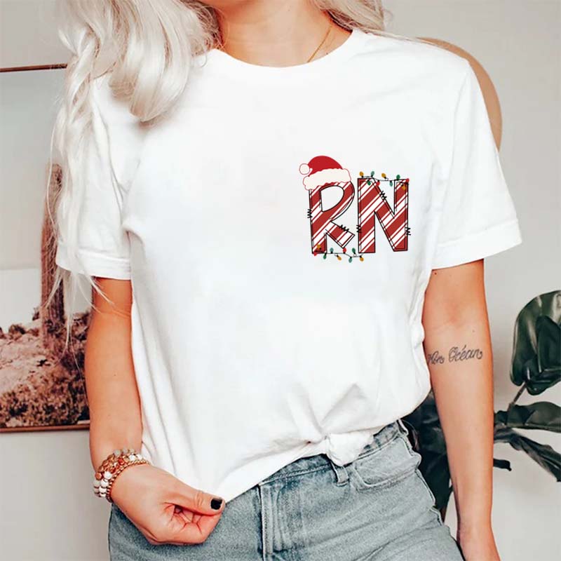 Personalized Christmas Style Nurse T-Shirt