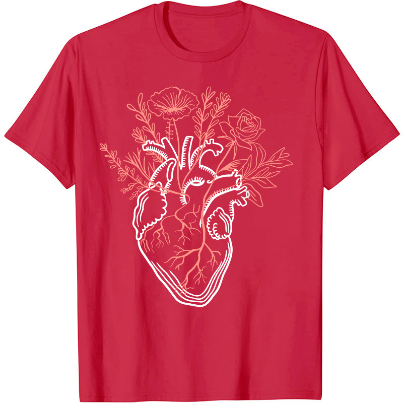 The Heart Is Full Of Flowers Nurse T-Shirt
