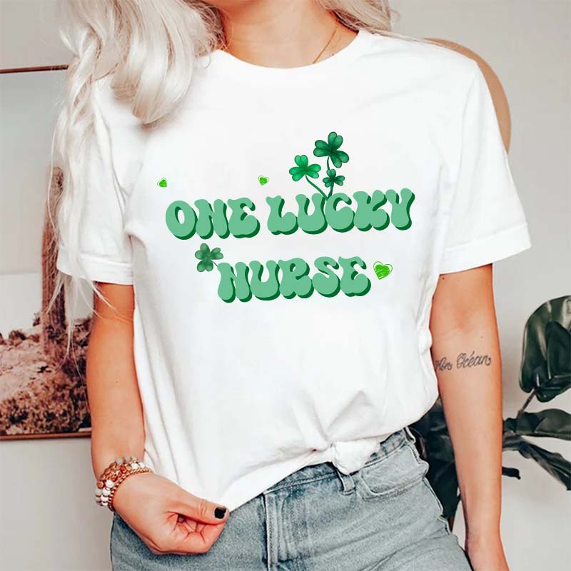 One Lucky Nurse Check Nurse T-Shirt