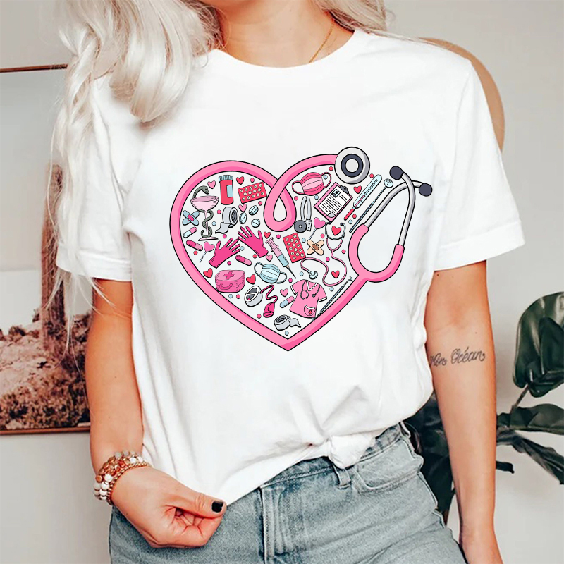 Heart Nurse Valentine's Day Nurse T-Shirt
