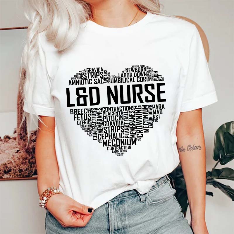 Labor And Delivery Nurse Heart Nurse T-Shirt