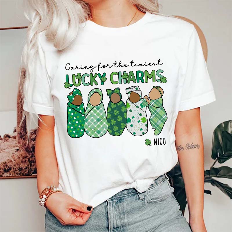 Caring For The Tiniest Lucky Charms Nurse T-Shirt