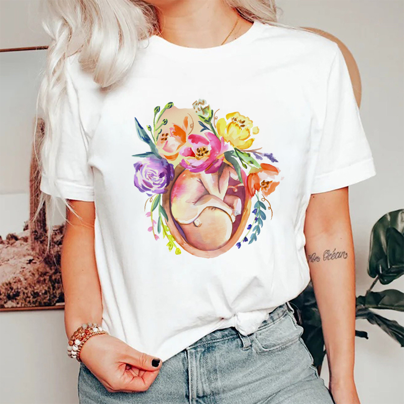 Floral Fetus Nurse T-Shirt