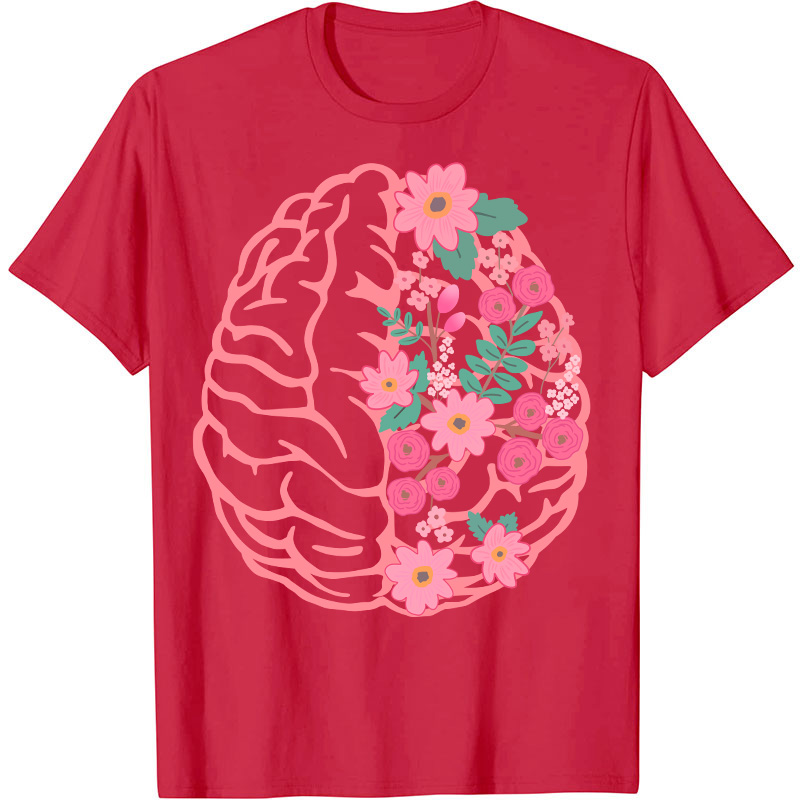 Flower Brain Anatomy Nurse T-Shirt