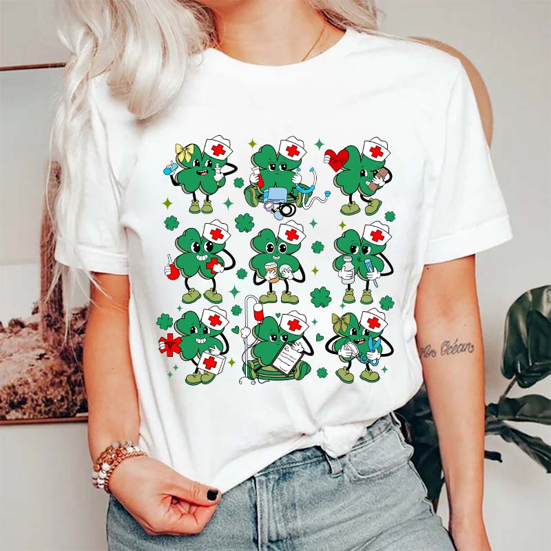 Funny Nurse Clover Nurse T-Shirt
