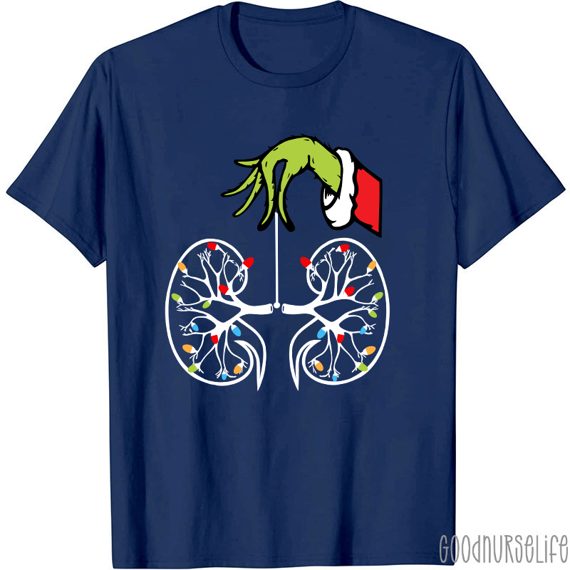 Kidney With Lights Christmas Nurse T-Shirt