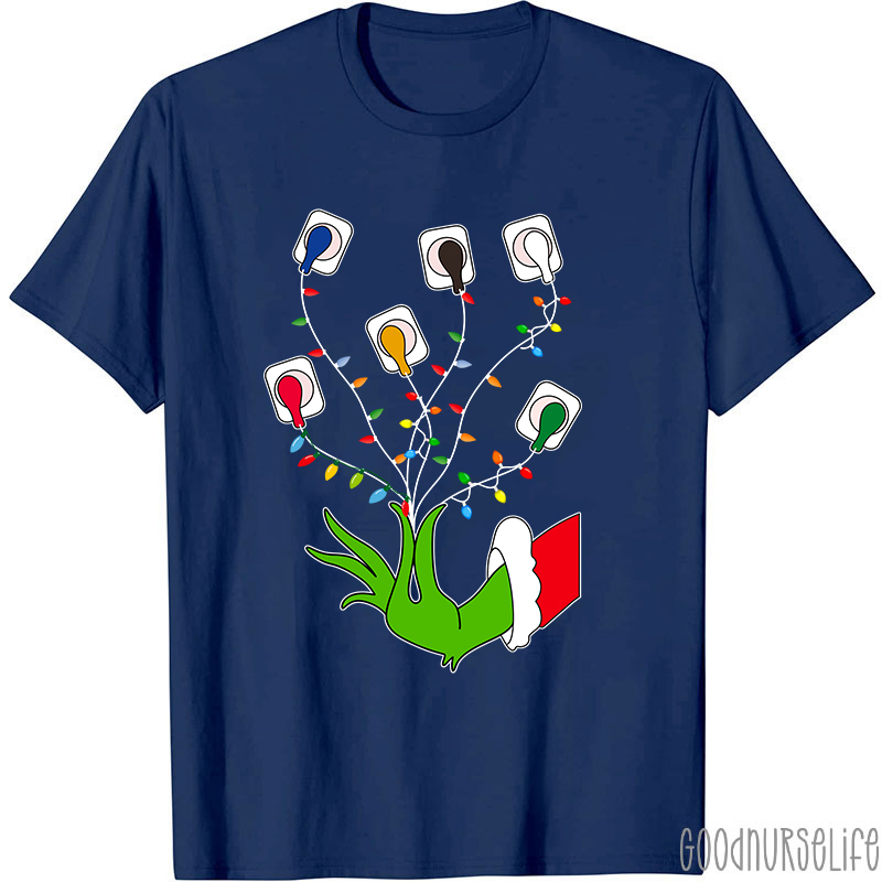 Christmas Lights EKG Nurse T-Shirt
