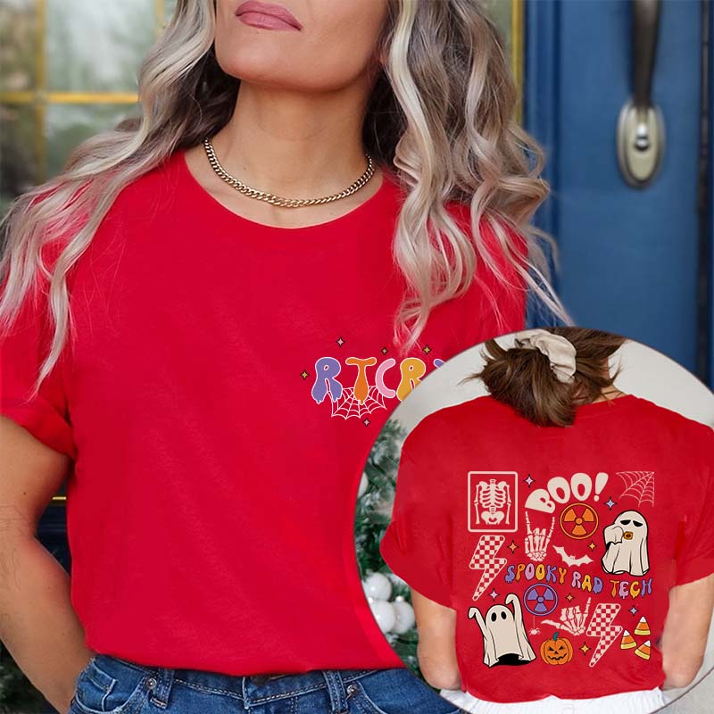 Boo Spooky Rad Tech Nurse Two Sided T-Shirt