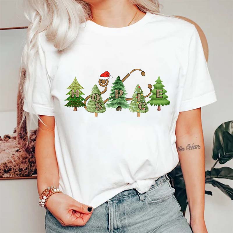 Hospice Christmas Tree Nurse T-Shirt