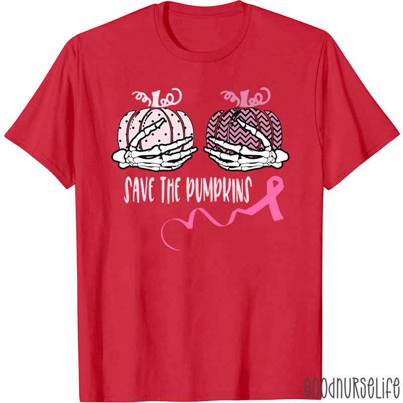 Halloween Save The Pumpkins Breast Cancer T-Shirt
