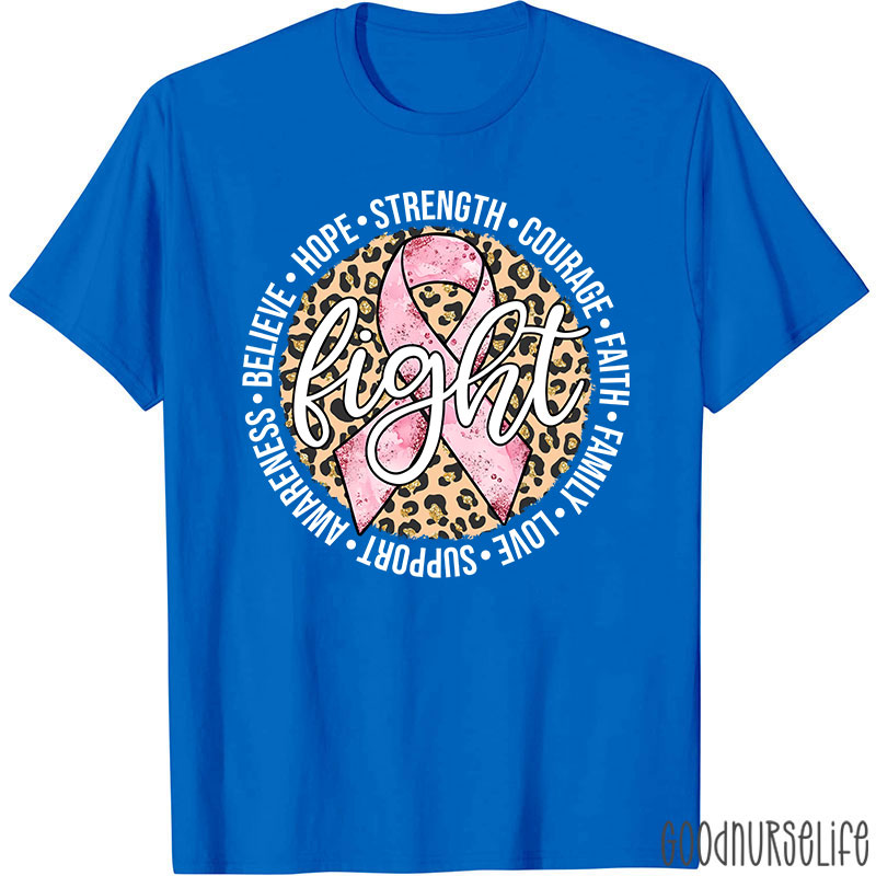 Pink Ribbon Fight Breast Cancer Nurse T-Shirt