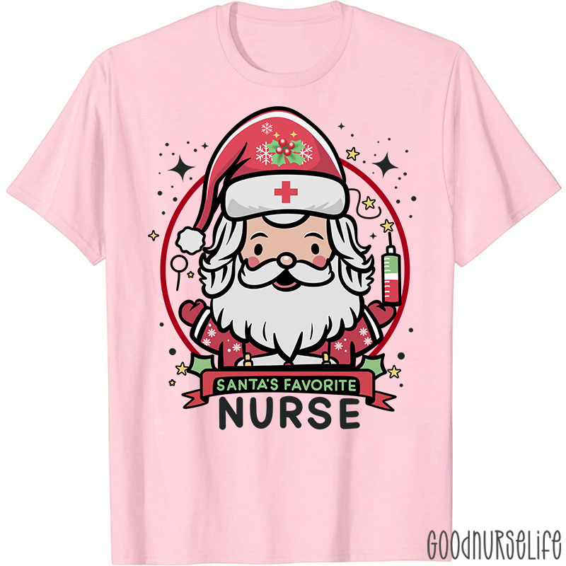Santa's Favorite Nurse Christmas T-Shirt