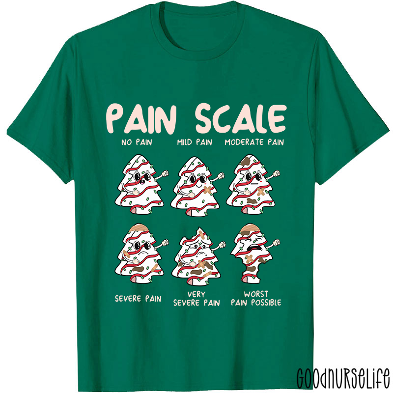 Funny Pain Scale Christmas Nurse T-shirt