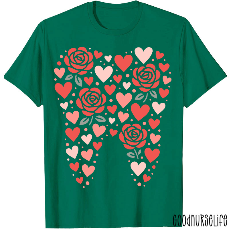 Valentine Rose Tooth Heart T-shirt
