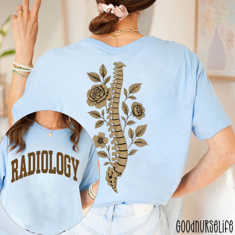 Radiology Floral Spine Two Sided T-Shirt