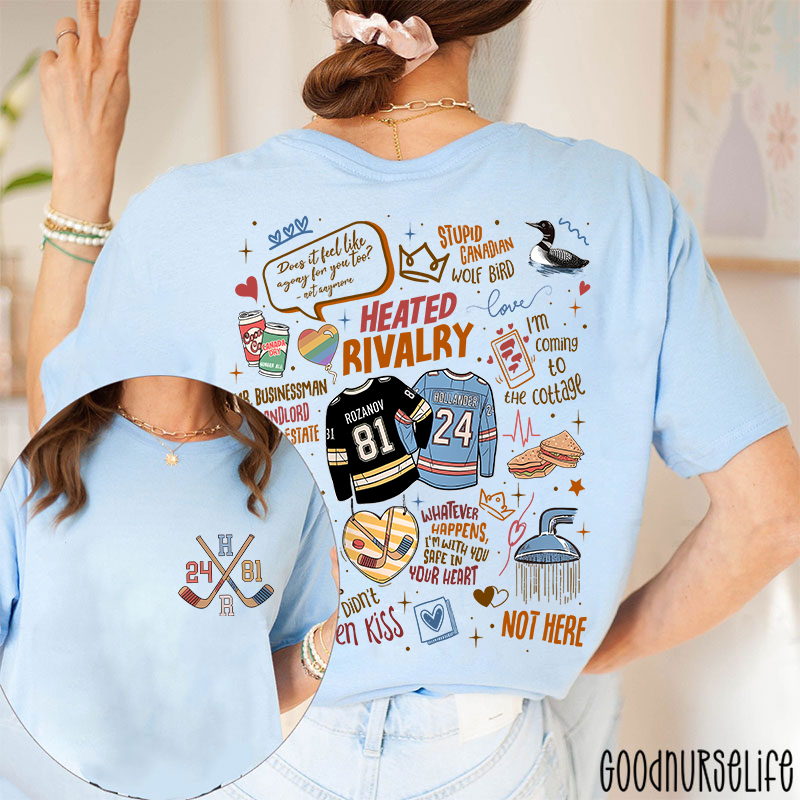 Hockey Movie Romance Two Sided T-Shirt