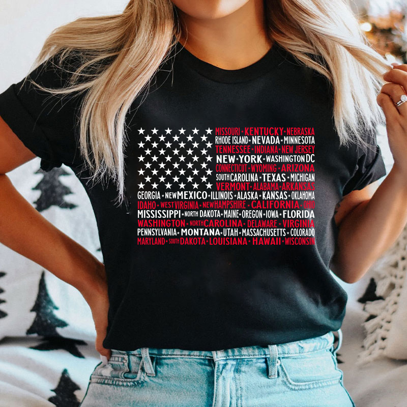 Vintage American Flag 4th Of July Nurse T-Shirt