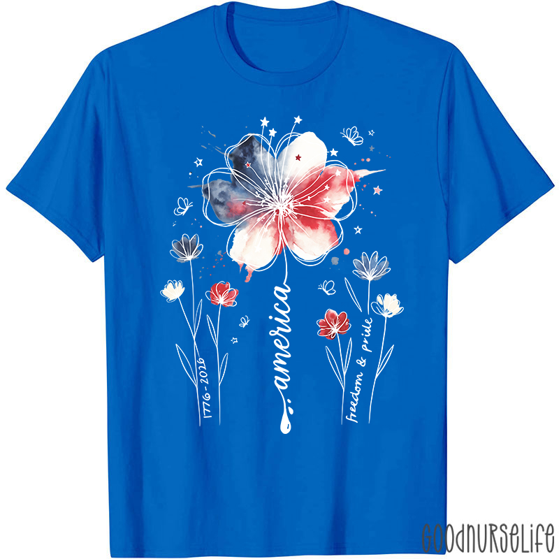 1776-2026 America Freedom And Pride Nurse T-Shirt