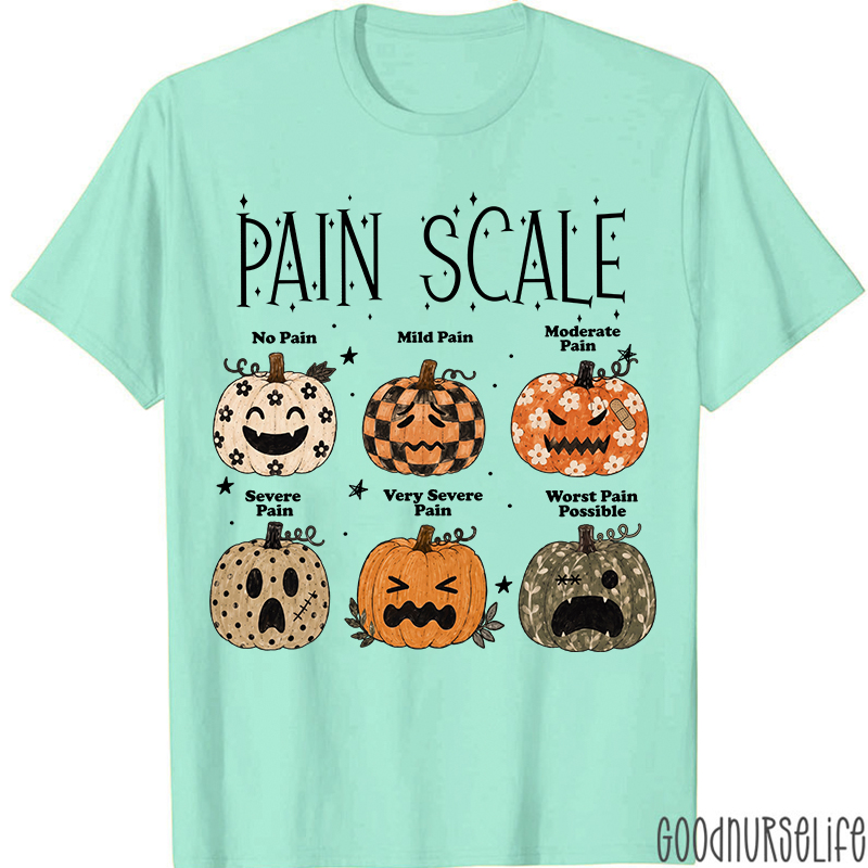 Halloween Pumpkin Pain Scale Nurse T-Shirt