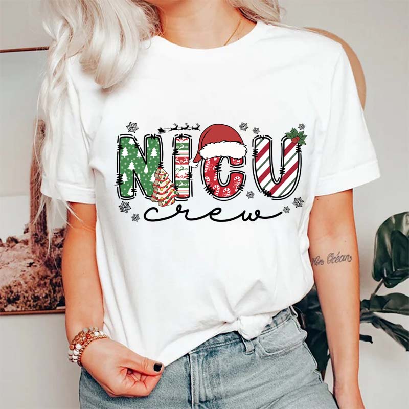 Personalized Christmas Crew Nurse T-Shirt