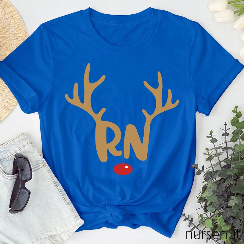 Personalized The Red Nosed Elk Nurse T-Shirt