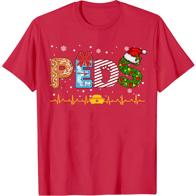 Personalized Christmas Elements Letters Nurse T-Shirt