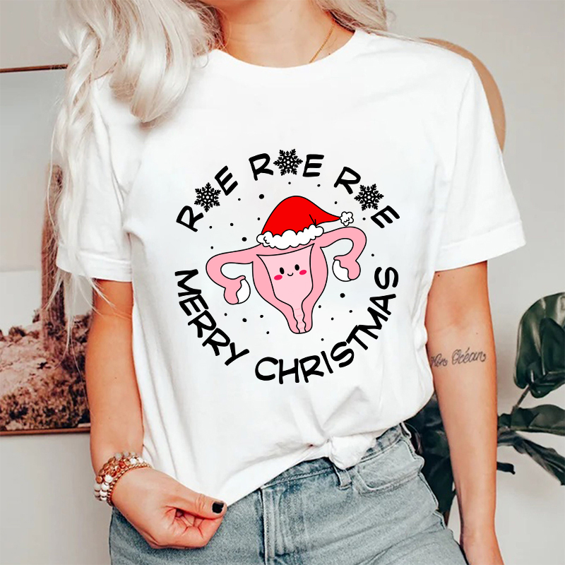 Roe Roe Merry Christmas Nurse T-Shirt