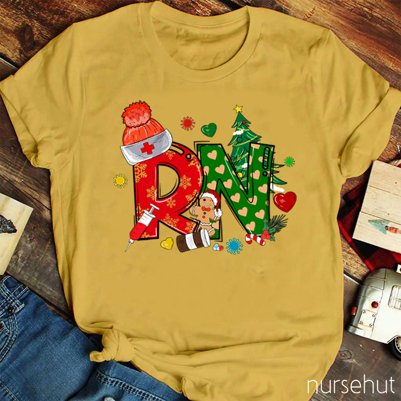 Personalized Christmas Element Nurse T-Shirt
