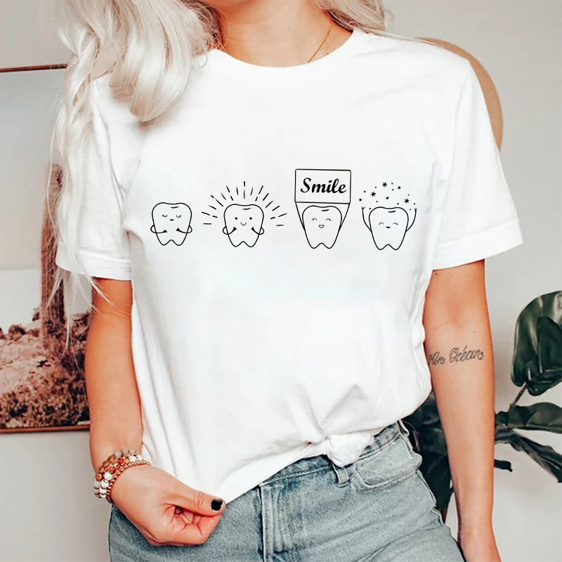 Smile Clean White Healthy Teeth Dentist Nurse T-Shirt