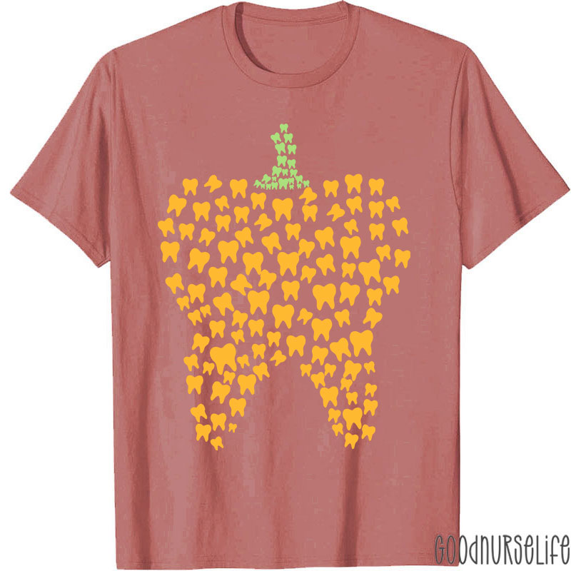 Halloween Pumpkin Typography Teeth T-Shirt