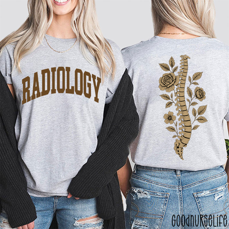 Radiology Floral Spine Two Sided T-Shirt