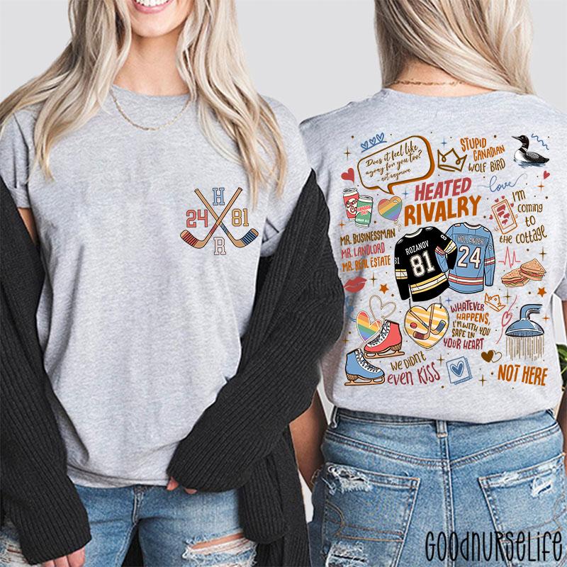 Hockey Movie Romance Two Sided T-Shirt