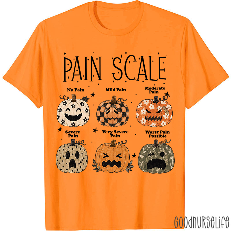 Halloween Pumpkin Pain Scale Nurse T-Shirt