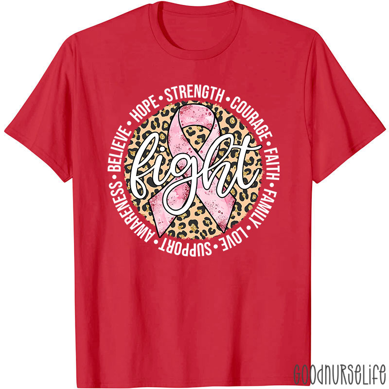 Pink Ribbon Fight Breast Cancer Nurse T-Shirt