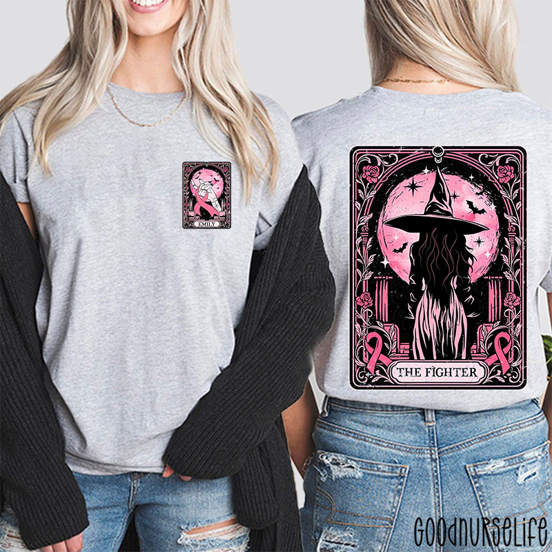 Personalized The Fighter Tarot Nurse Two Sided T-Shirt