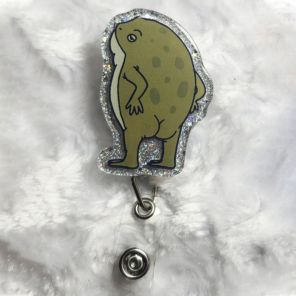 Frog With A Booty Badge Reel