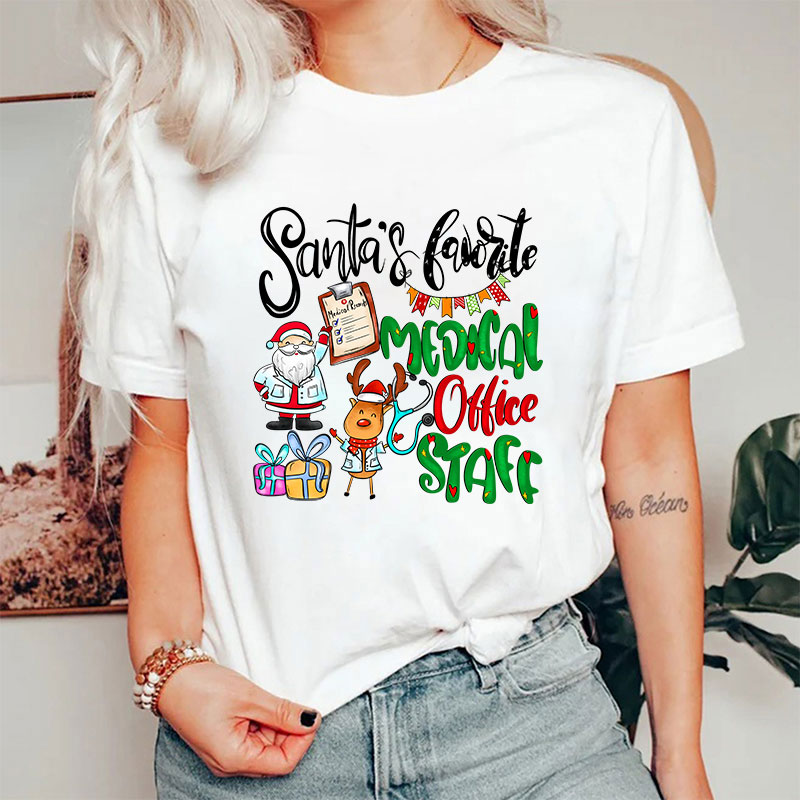 Santa's Favorite Medical Office Staff Nurse T-Shirt