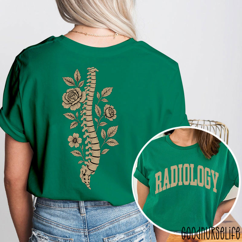 Radiology Floral Spine Two Sided T-Shirt