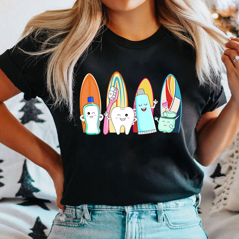 Tooth Teeth Swim And Sun Beach Summer Dentist T-Shirt