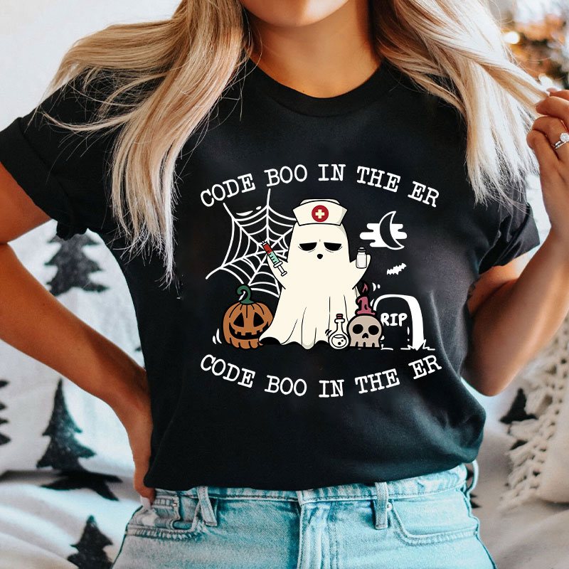 Code Boo In The Er Code Boo In The Er Nurse T-Shirt