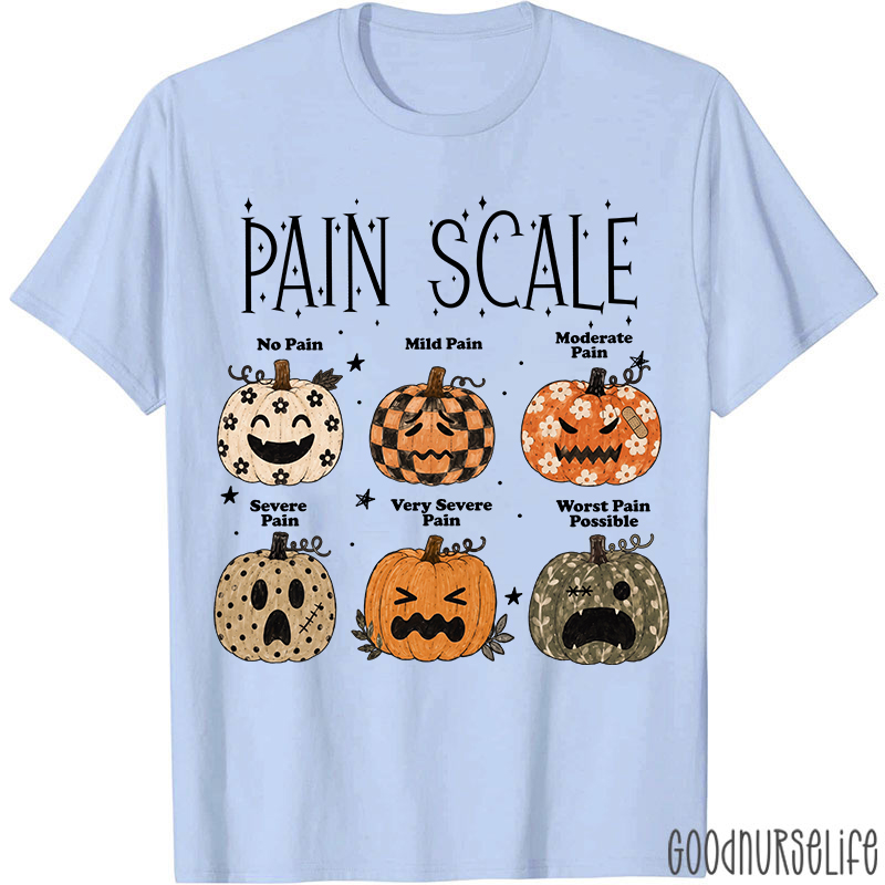 Halloween Pumpkin Pain Scale Nurse T-Shirt
